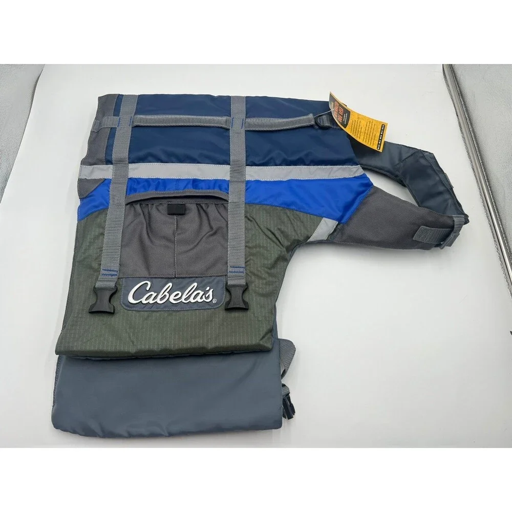 Cabelas Advanced Dog Life Vest Grab Flotation Size XL (90-120 lbs) Blue